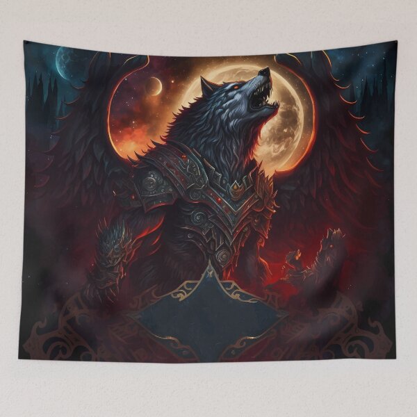 Item preview, Epic winged wolf with full moon designed and sold by PM-Artistic.