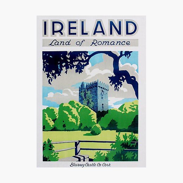 Vintage Ireland Travel Poster Photographic Print