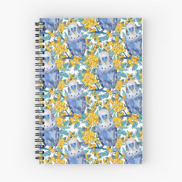 Item preview, Australian Budgerigar And Wattle Wildflower Pattern designed and sold by Sketchbook Designs.