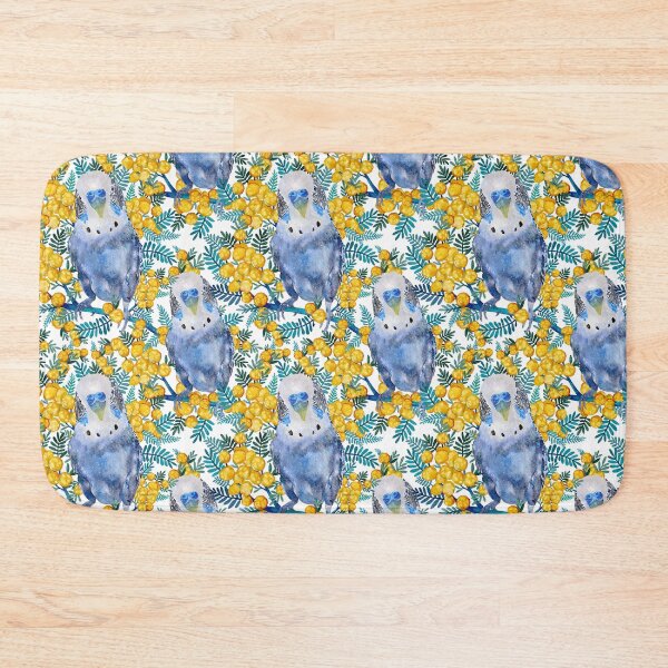Item preview, Australian Budgerigar And Wattle Wildflower Pattern designed and sold by Sketchbook Designs.