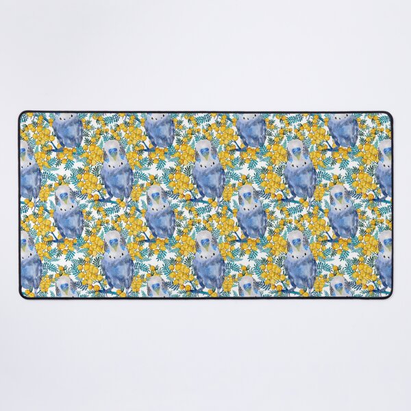 Item preview, Australian Budgerigar And Wattle Wildflower Pattern designed and sold by Sketchbook Designs.