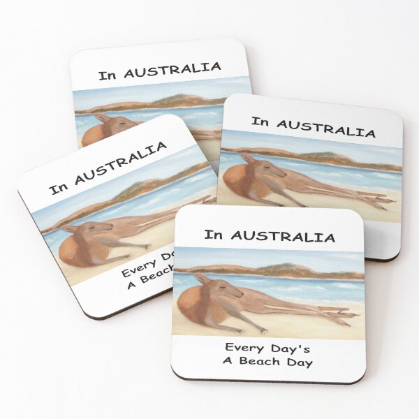 Item preview, Kanga - In Australia Every Day Is A Beach Day (Black writing) designed and sold by C J Lewis.
