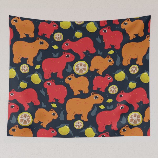 Item preview, Capybara with Yuzu at night designed and sold by Mossysplashart.