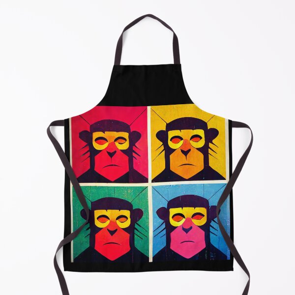 Item preview, Colourful collage of four monkeys as a comic figure - pop art designed and sold by Rogervdb.