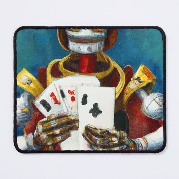 Item preview, Oil Painting of a Robot Playing Cards designed and sold by ea-photos.