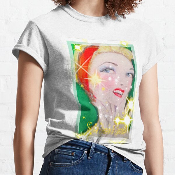 Blonde Pin-Up Holiday Retro Image Classic T-Shirt