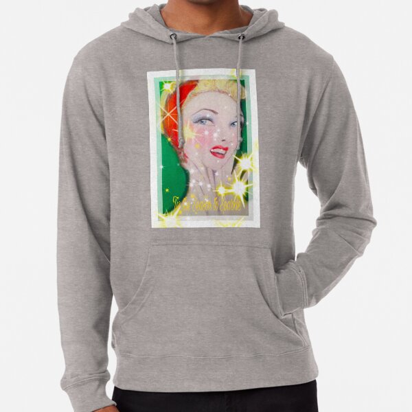 Blonde Pin-Up Holiday Retro Image Lightweight Hoodie