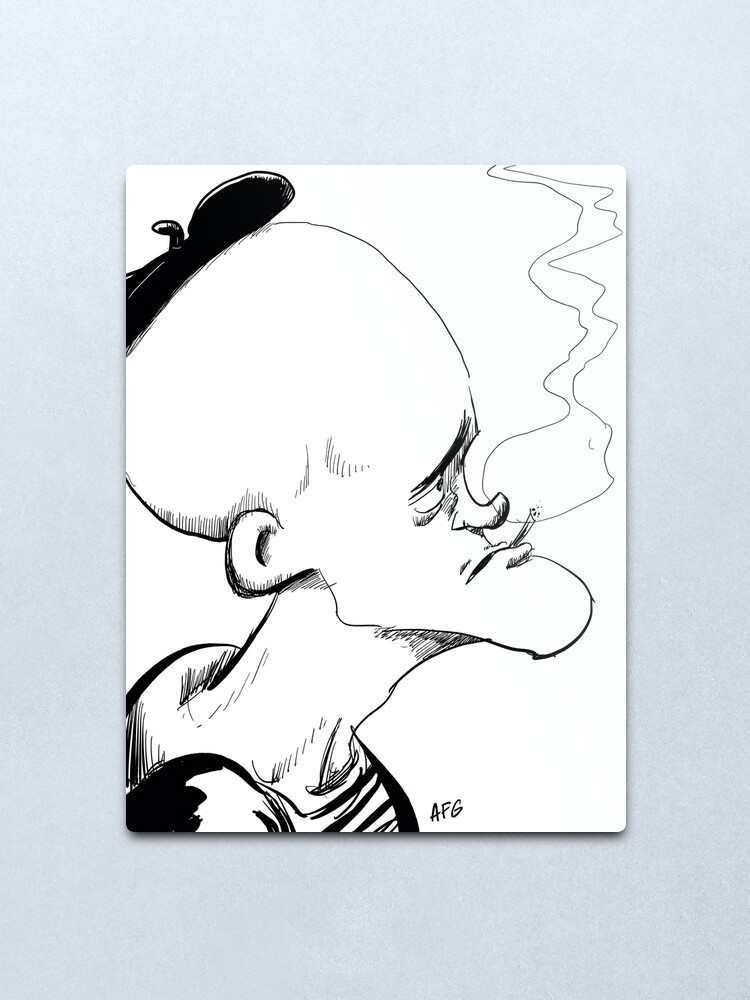 Alternate view of Inktober 2017 Day 04 - French Smoker Metal Print