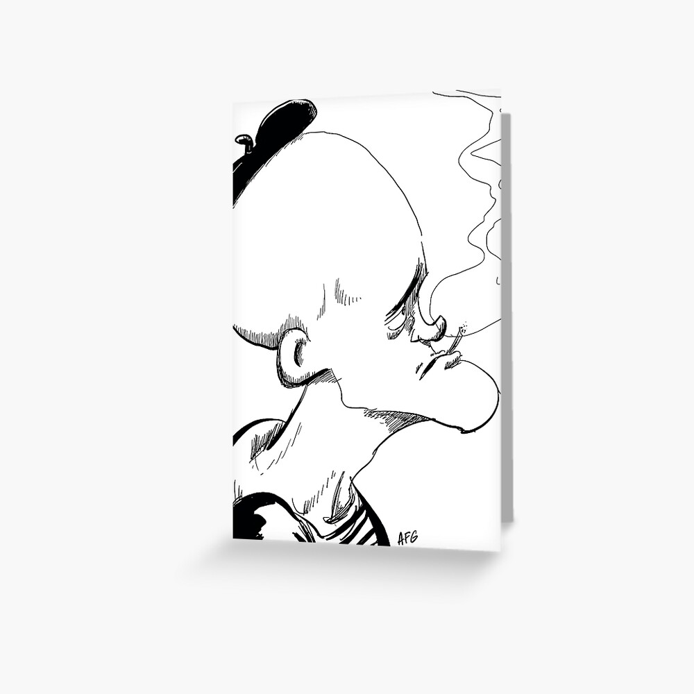 Inktober 2017 Day 04 - French Smoker Greeting Card