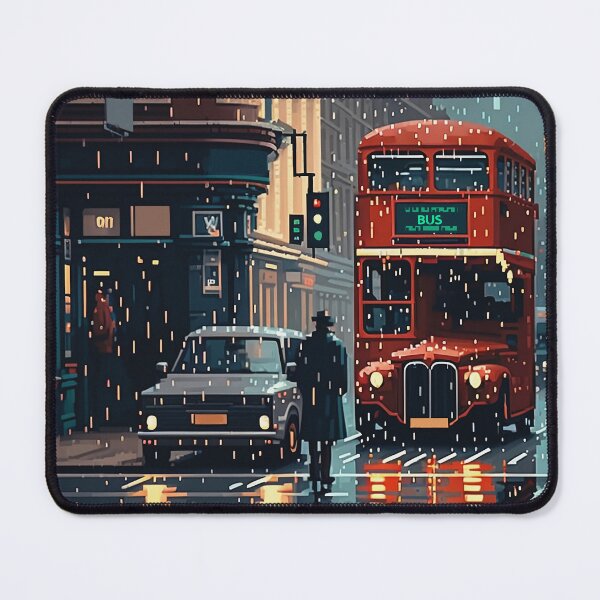 Item preview, rainy day in London, England pixel art designed and sold by thethickkofit.