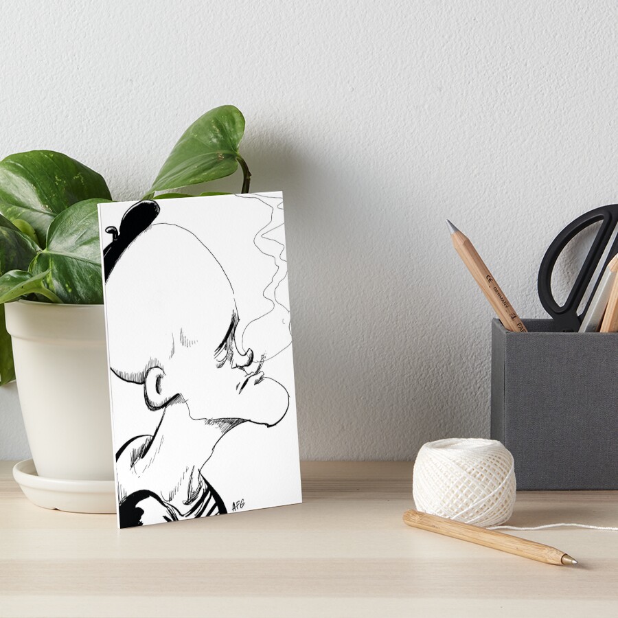 Inktober 2017 Day 04 - French Smoker Art Board Print