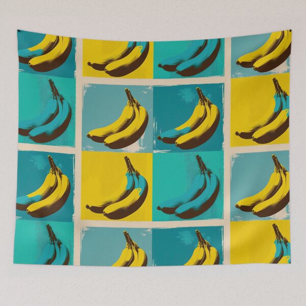 Aperçu de l'œuvre Sérigraphie Pop Art de bananes dans le style d'Andy Warhol créée et vendue par Rogervdb.
