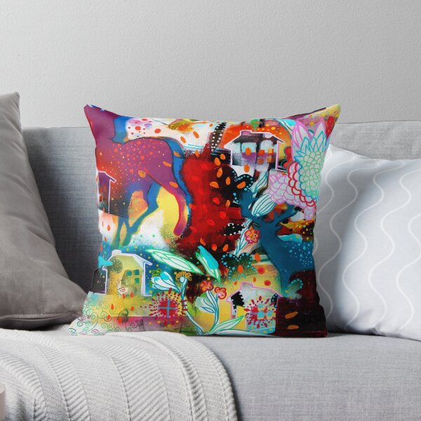 the nordic summer night Throw Pillow