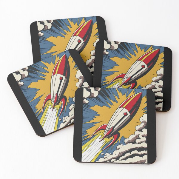 Item preview, Copy of To the moon! Pop Art Rocket - Vintage poster in the style of Lichtenstein designed and sold by Rogervdb.