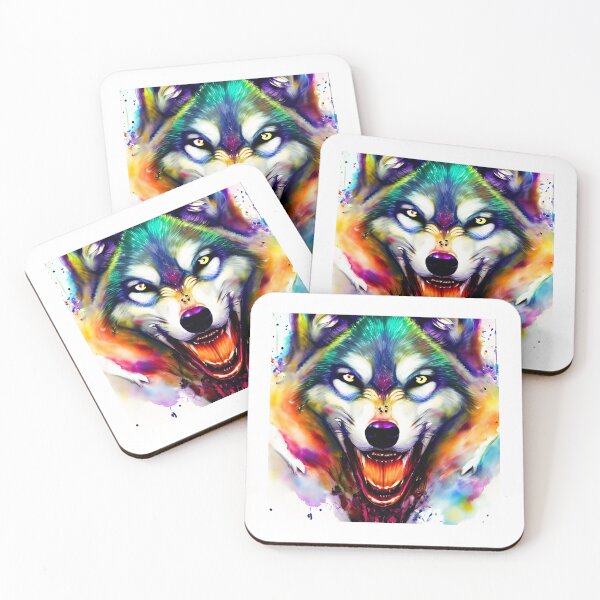 Item preview, Wolf's Face Watercolor Colorful designed and sold by Ascooepics.