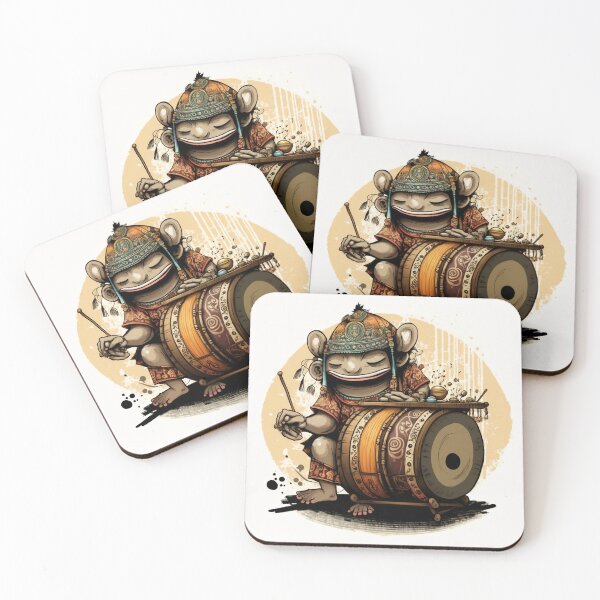 Item preview, Asian percussionist, drum and stick designed and sold by jsebouvi.