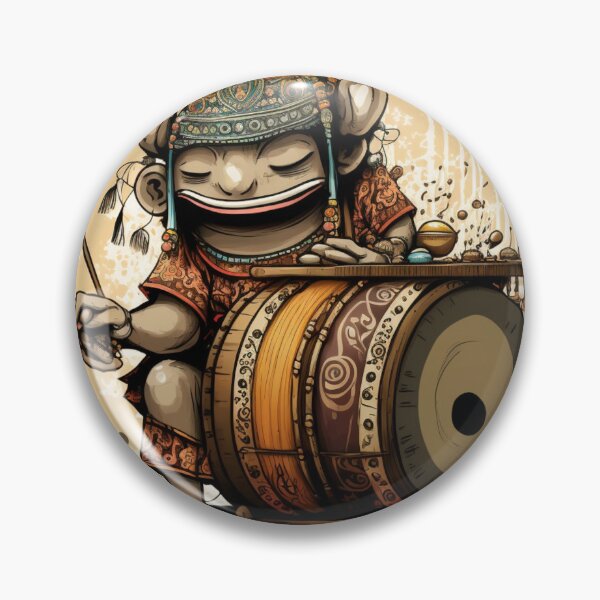 Item preview, Asian percussionist, drum and stick designed and sold by jsebouvi.