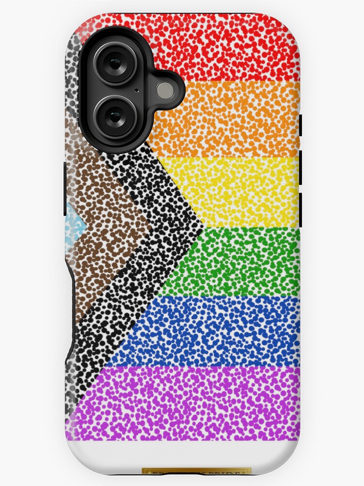 Thumbnail 1 of 4, iPhone Case, Progress Pride LGBT Pride Flag in Pointillism designed and sold by LGBT-Pride-Flag.