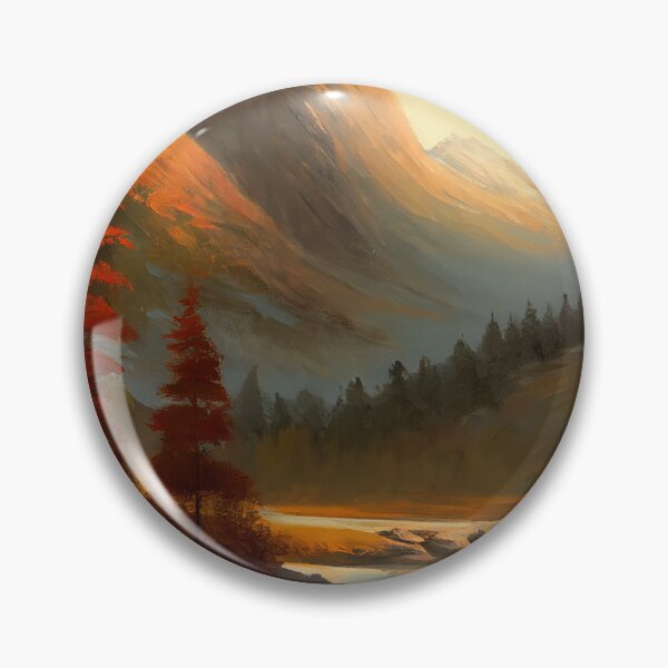 Item preview, Fantasy Landscape Art-PA1164(A painting of a mountain landscape with a lake in the foreground) designed and sold by aryan-gallery.