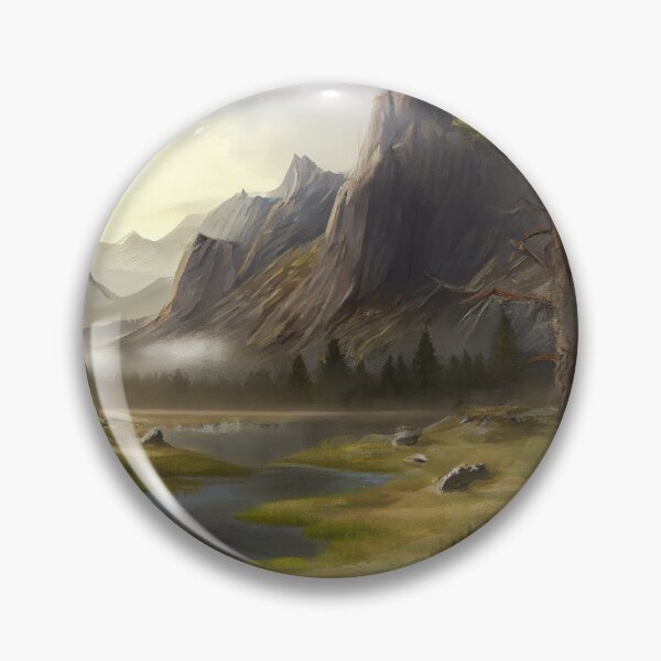 Item preview, Fantasy Landscape Art-PA1163(A painting of a mountain scene with a lake in the foreground, fantasy landscape painting) designed and sold by aryan-gallery.
