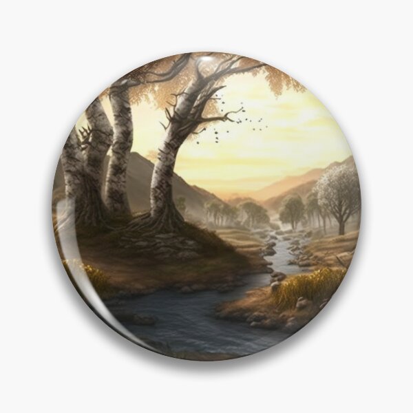 Item preview, Fantasy Landscape Art-PA1160(A painting of a river running through a forest) designed and sold by aryan-gallery.