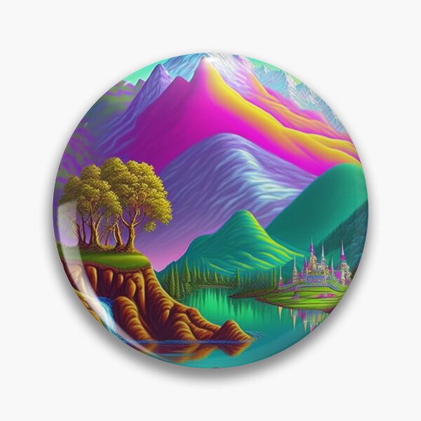 Item preview, Fantasy Landscape Art-PA1149(A river surrounded by mountains) designed and sold by aryan-gallery.
