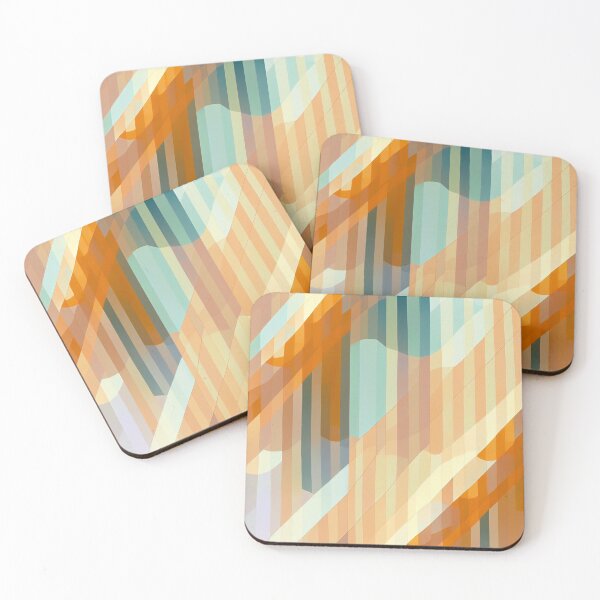 Artikelvorschau, "Madilyn" - Watercolor Abstract Painting Stripes Pattern in Yellow, Red, White, Pink, Orange, Cream, entworfen und verkauft von HiArtify ❤️.