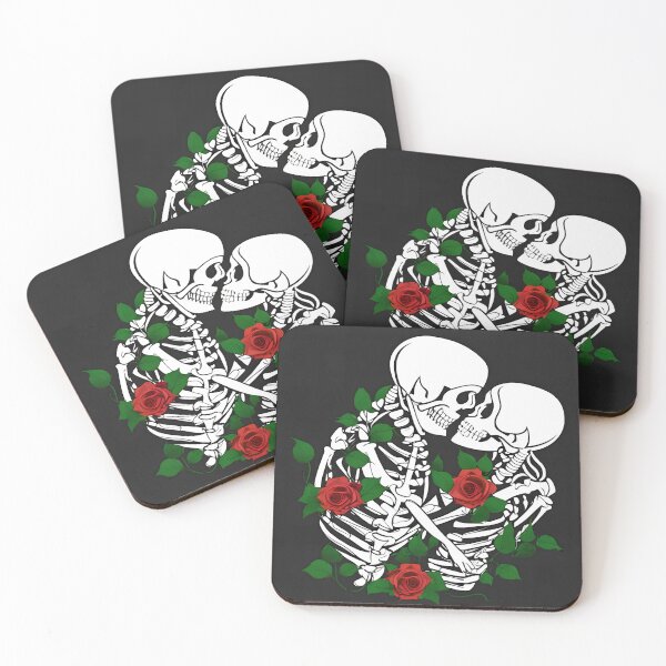 Item preview, Skeleton Couple with Red Roses and Leaves Gift designed and sold by TMelonShop.