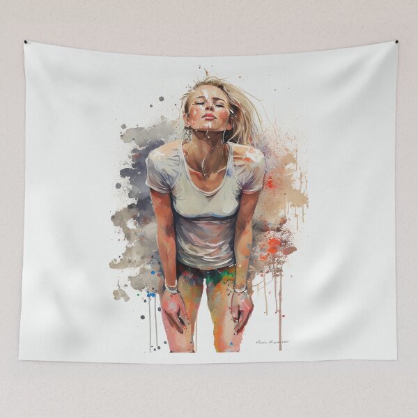 Item preview, My Attractive Yoga Teacher - Watercolour on Paper designed and sold by Mitch-Angelo.