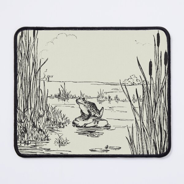 Item preview, Cute Vintage Cottagecore Aesthetic Frog Sitting by the Pond Thinking, Emo Depressed Frogge by Lake designed and sold by MinistryOfFrogs.