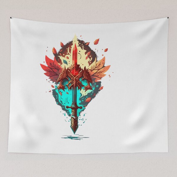 Item preview, Fire element sword 4, Game art, RPG, pastel color art designed and sold by Daimonxart.