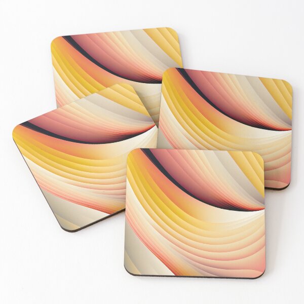 Artikelvorschau, "Evelynn" - Watercolor Abstract Painting Stripes Pattern in Yellow, Red, White, Pink, Orange, Cream, entworfen und verkauft von HiArtify ❤️.