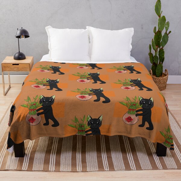 Item preview, Chinese New Year Lucky Bamboo_Black Cat_bg2 designed and sold by Mimi Huang.