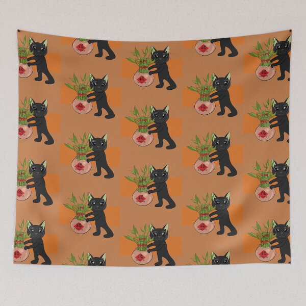 Item preview, Chinese New Year Lucky Bamboo_Black Cat_bg2 designed and sold by Mimi Huang.