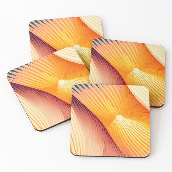 Artikelvorschau, "Celeste" - Watercolor Abstract Painting Stripes Pattern in Yellow, Red, White, Pink, Orange, Cream, entworfen und verkauft von HiArtify ❤️.