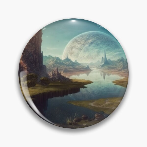 Artikelvorschau, PA1105(An alien landscape with a lake in the foreground, fantasy art landscape) entworfen und verkauft von aryan-gallery.