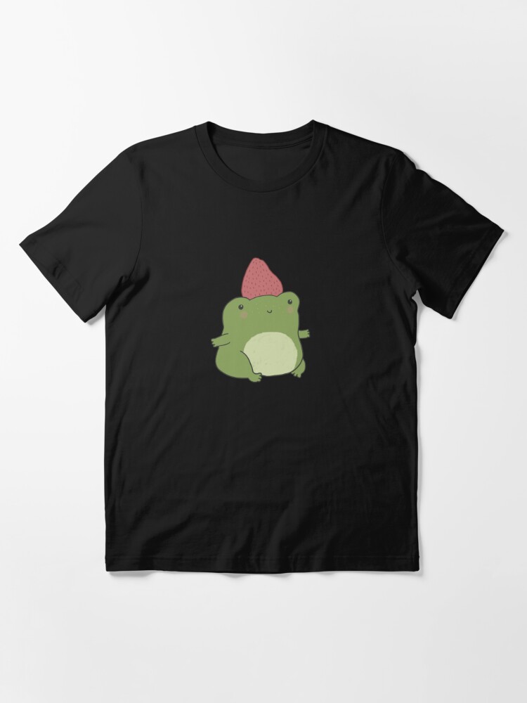 Cottagecore Aesthetic Cute Kawaii Frog Strawberry Hat T-Shirt