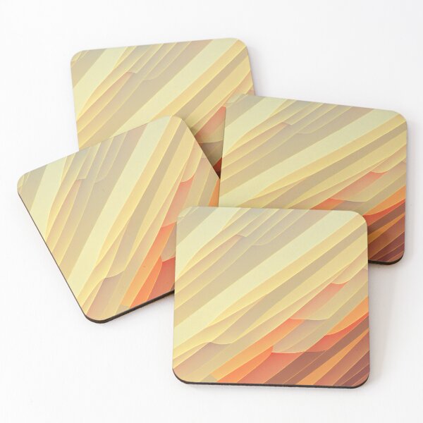 Artikelvorschau, "Alayah" - Watercolor Abstract Painting Stripes Pattern in Yellow, Red, White, Pink, Orange, Cream, entworfen und verkauft von HiArtify ❤️.