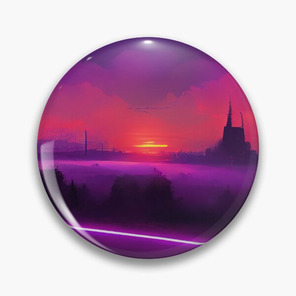 Item preview, SA2158(The sun is setting over a foggy field, synthwave sunset) designed and sold by aryan-gallery.