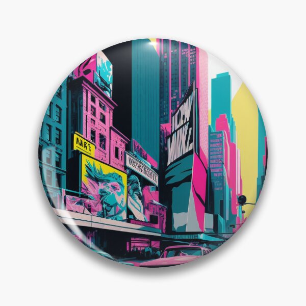 Item preview, SA2179(A group of cars driving down a street next to tall buildings, colourful movie art) designed and sold by aryan-gallery.