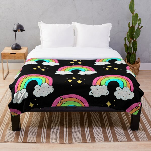 Item preview, rainbow and cloud print in black designed and sold by Lisa Casineau.
