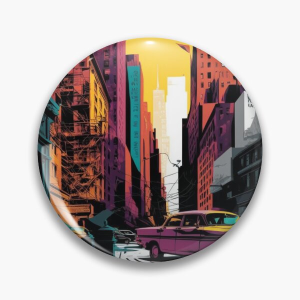 Item preview, SA2182(A car driving down a city street next to tall buildings) designed and sold by aryan-gallery.