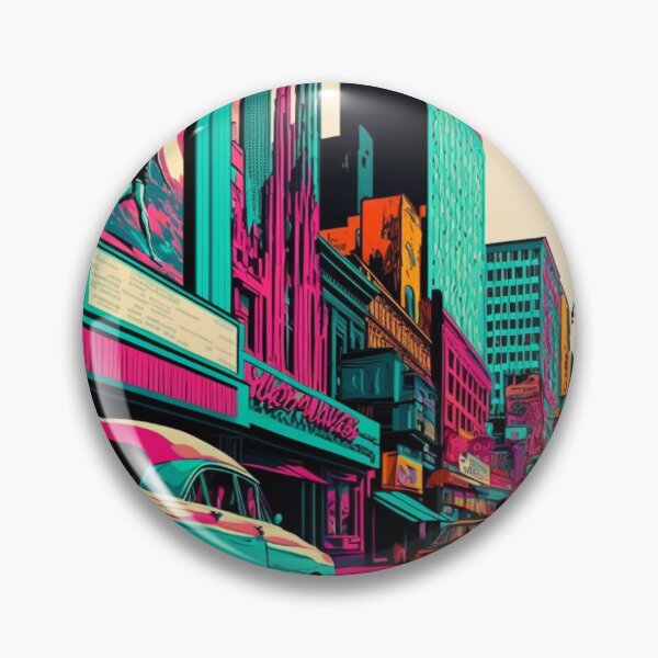 Item preview, SA2184(A car driving down a city street next to tall buildings) designed and sold by aryan-gallery.