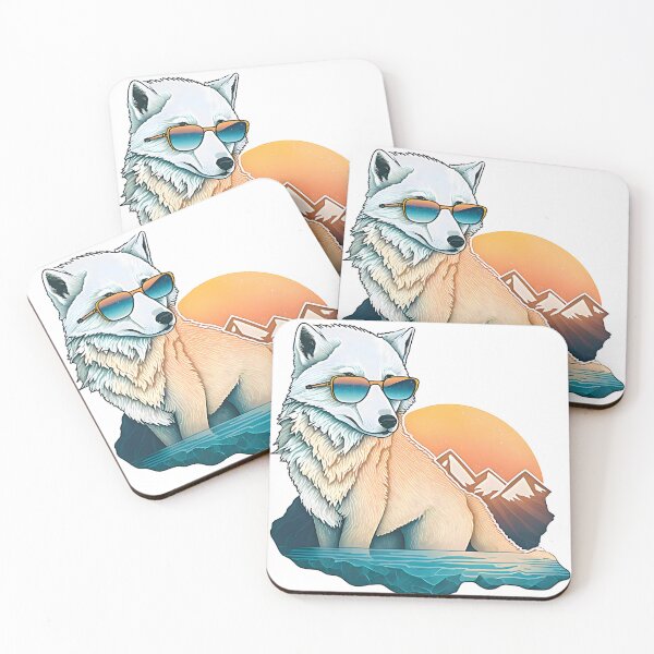 Item preview, Sunset Arctic Fox | Vintage Arctic Fox | Summer Arctic Fox | Beach Arctic Fox  designed and sold by CosmicLoots.