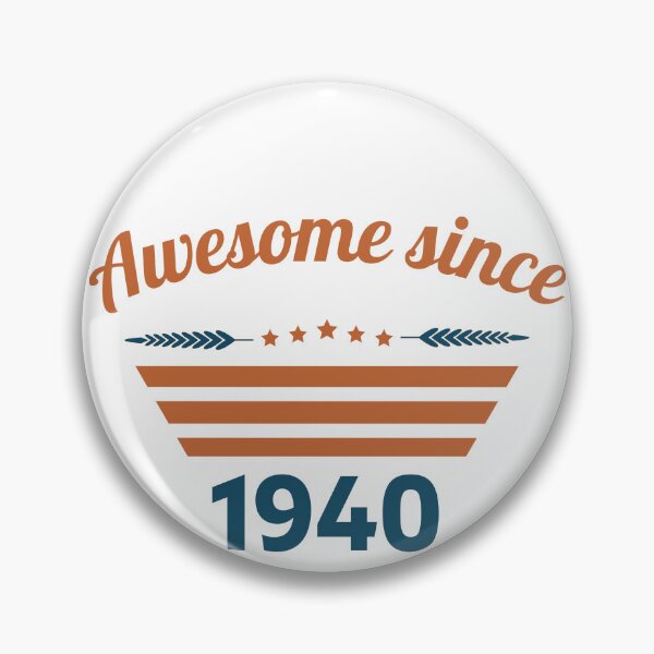 Item preview, Awesome since 1940 retro design orange blue designed and sold by ZoesAttic.
