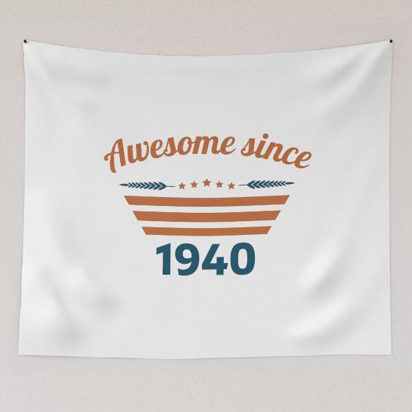 Item preview, Awesome since 1940 retro design orange blue designed and sold by ZoesAttic.