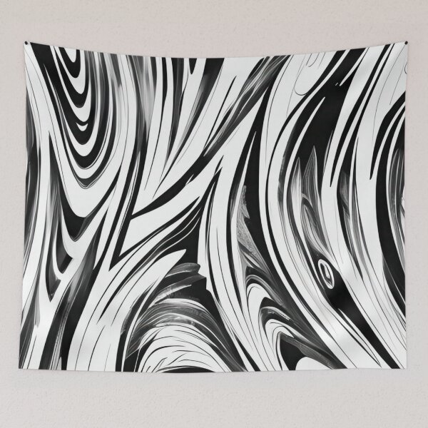 Item preview, Black and Whithe Stripes and Whirls designed and sold by JoanNinjaHen.