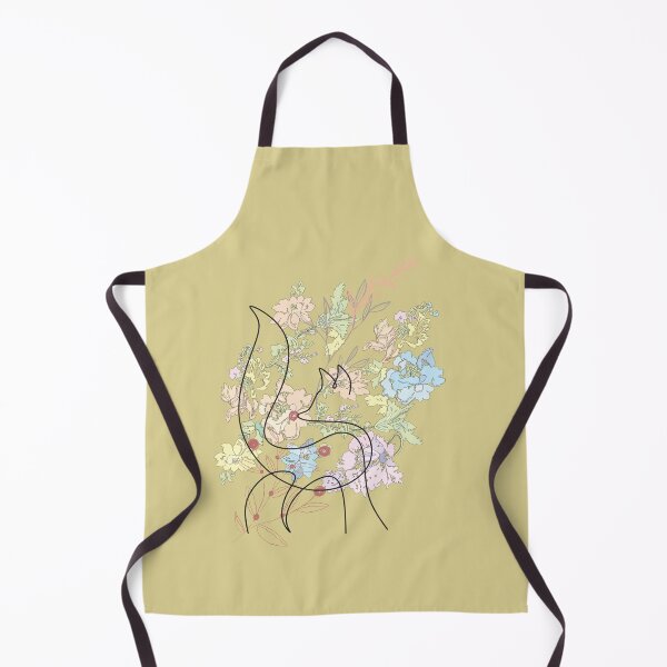 Item preview, Fox and Floral Watercolor, Abstract Black Fox Outline and Flowers, Foxcub designed and sold by Flowerartlovers.