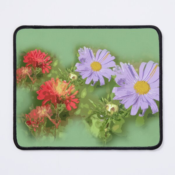 Item preview, pretty purple and red daisy aster flowers photo art designed and sold by naturematters.