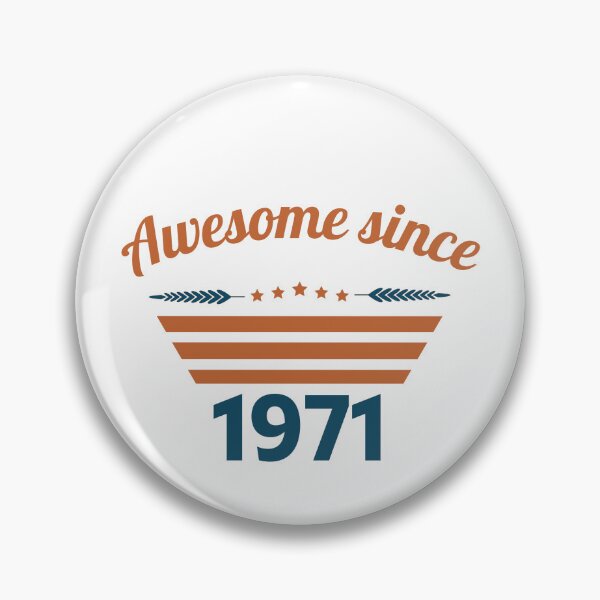 Item preview, Awesome since 1971 orange blue retro designed and sold by ZoesAttic.